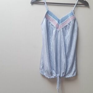 Vintage Blue and Pink Striped Blouse